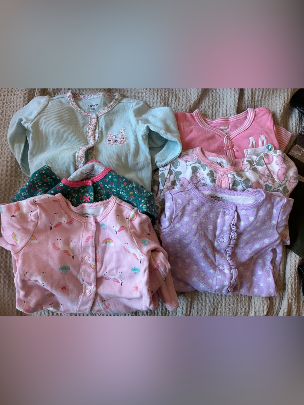 Carter's Pastel Girls Pajama Set - Pink, Lavender, Mint, Teal